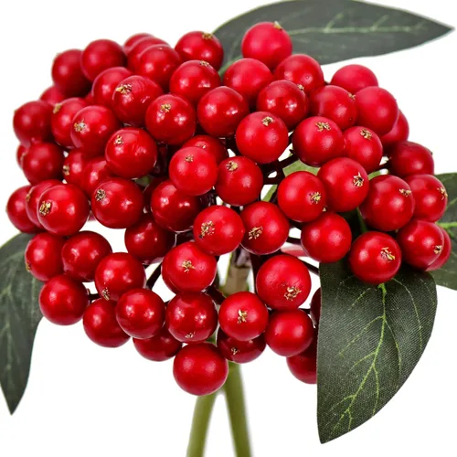 Miniatura 10 de FiveSeasonStuff 10 ramitas de bayas de acebo artificiales verde manzana