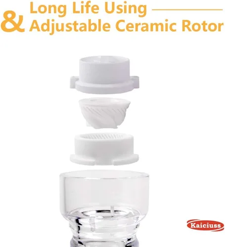 Miniatura 4 de Molinillo de sal y pimienta Arcylic, el mejor molinillo de pimienta con molino ajustable transparente Caja Blanca 1 Pack