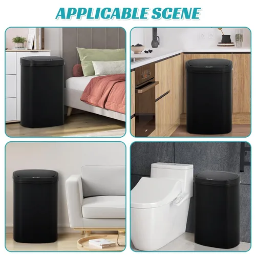 Miniatura 7 de Dkeli Bote de Basura Automático de 13 Galones, Bote de Basura de Cocina de 50 Litros Sin Contacto con Tapa, Contenedor de Residuos Cepillado
