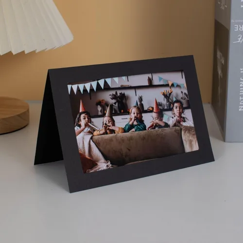 Miniatura 5 de 100 unidades de tarjetas con marco de fotos y sobres de 4x6 pulgadas, tarjetas de papel con notas, tarjetero de fotos para decoraciones de Navidad