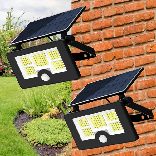Miniatura 10 de Luces solares de pared para exteriores, impermeables, con sensor de movimiento, rotación de 180°, 4 modos de iluminación, alimentadas por energía
