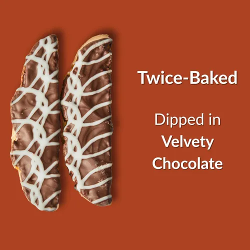 Miniatura 3 de DeLallo Galletas de biscotti bañadas en chocolate, receta italiana auténtica horneada dos veces, galletas toscanas totalmente naturales sumergidas