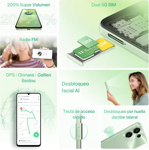 Miniatura 6 de UMIDIGI G9 5G Teléfonos Desbloqueados, Teléfono Celular Android 14, 5G SIM Dual, Cámara 50MP, 12(6+6) GB +128GB/1TB TF Expandible, Pantalla HD+