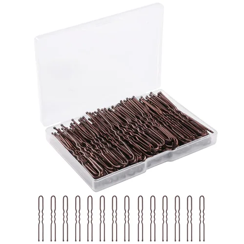 Miniatura 7 de Horquillas para el cabello en forma de U, 200 unidades de horquillas onduladas para mujeres y niñas con caja para peinados franceses, pinzas