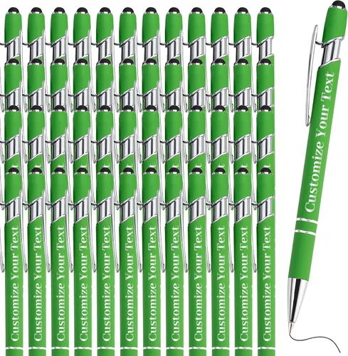 Miniatura 8 de Hasta 500 bolígrafos personalizados a granel con lápiz capacitivo, grabado, juego de bolígrafos con tu nombre, texto para mujeres de negocios
