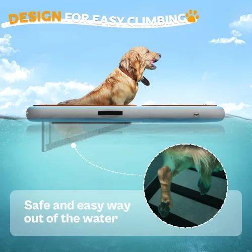 Miniatura 3 de Rampa de piscina para perros, rampa de agua para mascotas de 60 x 40 pulgadas, escalera para perros grandes de hasta 230 libras, 95% de área grande