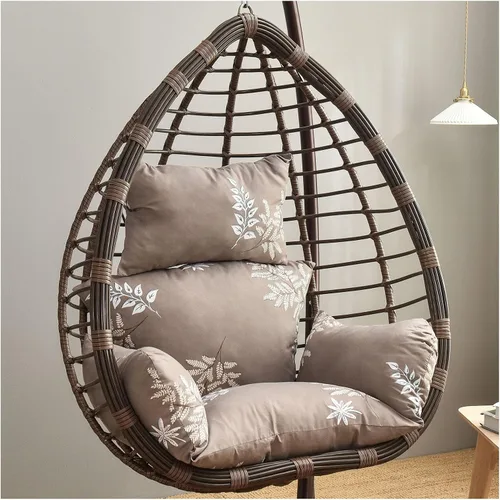 Miniatura 13 de ZTGL Cojines para silla de huevo, cojín para silla de huevo, cojín grueso para interiores y exteriores, para patio, jardín, rojo vino