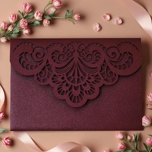 Miniatura 10 de Tarjeta de felicitación, 20 tarjetas de invitación con purpurina negra cortada con láser para bodas, fiestas, cumpleaños, graduaciones, Año Nuevo