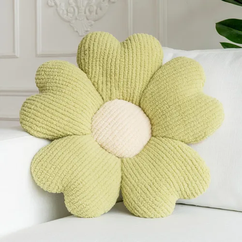 Miniatura 9 de Sioloc Almohada Decorativa de Flores, Lindo Cojín de Asiento de Suelo con Margaritas, Almohadas Decorativas Divertidas y Estéticas para Cama Sofá