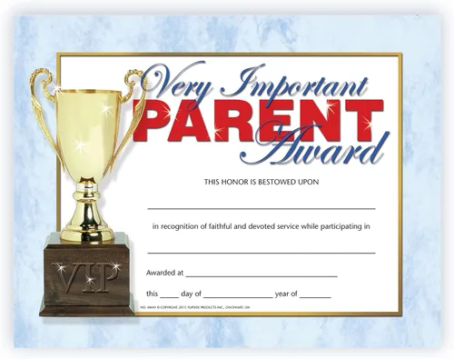 Hayes - Certificados de premio para padres muy importantes, certificados personalizados de reconocimiento de padres con diseño de trofeo, acabado