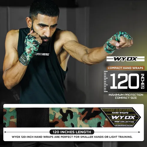 Miniatura 4 de WYOX Gel Boxing Hand Wraps for Men Women – Elasticated Padded Long Wrist Straps Cotton & Nylon Blend for Muay Thai MMA, Kickboxing, BJJ Combat