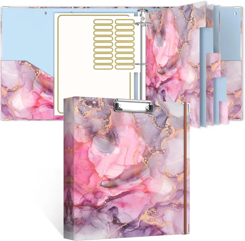 Miniatura 31 de Rouidr Carpeta de 3 anillos con portapapeles, 1 pulgada, 8.5 x 11 pulgadas, tamaño carta, carpetas organizadoras con pestañas divisorias y fundas