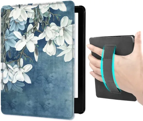 Miniatura 13 de Funda para Kindle Paperwhite (6.8", 11.ª generación, versión 2021) con correa de mano, funda inteligente rígida de PC con función de encendido