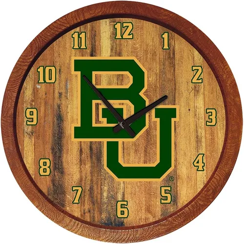 Miniatura 129 de The Fan-Brand NCAA Oklahoma Sooners: Reloj de pared con parte superior de barril de imitación para decoración de bar, decoración de fiesta