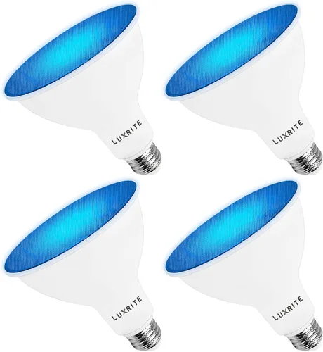 Miniatura 10 de LUXRITE Bombilla LED PAR38 azul de inundación, 8 W (equivalente a 45 W), bombilla LED azul de inundación, clasificación húmeda, certificación UL