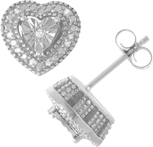 Miniatura 3 de Aretes de perno con solitario con apariencia de diamante blanco hechos de plata esterlina