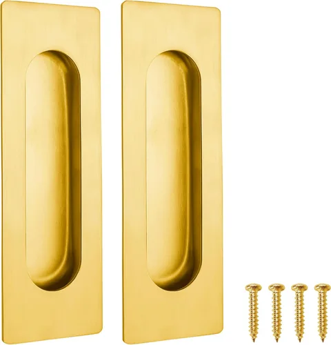 Miniatura 21 de Malimali Tiradores Empotrados al Ras para Dedos - Herrajes de Tirador de Puerta Rectangular de Acero Inoxidable Negro Mate de 6 Pulgadas