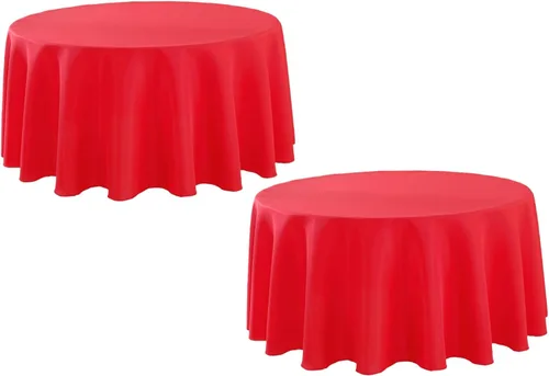 Miniatura 15 de Paquete de 2 Manteles Redondos de 120 Pulgadas de Carbón, Mantel de Poliéster Lavable para Uso en el Hogar, Fiestas, Bodas o Restaurantes.