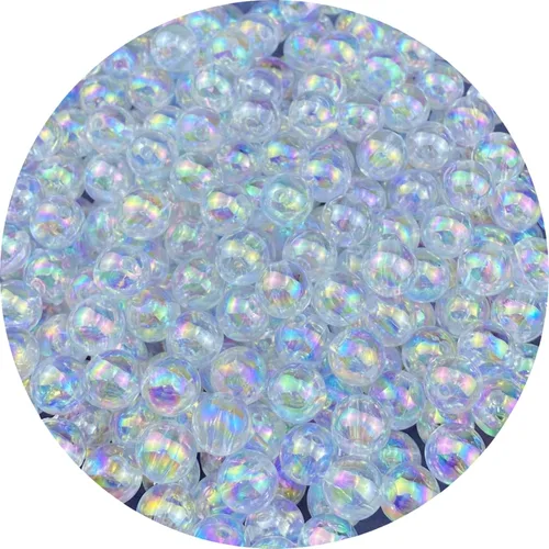 Miniatura 24 de 1000 piezas de cuentas redondas de acrílico de 6 mm, colores AB, cuentas espaciadoras redondas para aretes, pulseras, collares, llaveros, joyería