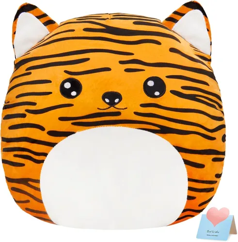 LED Tiger Plush Pillow Tiger Stuffed Animal Plush Toy Plushie Toy Squishy Pillow Birthday Christmas Valentine Gift for Kids