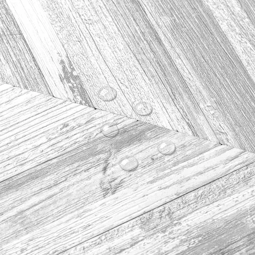 Miniatura 2 de DICOFUN Protector contra salpicaduras de 10 hojas de espiga para despegar y pegar, aspecto de madera blanca vintage, PVC para salpicaduras