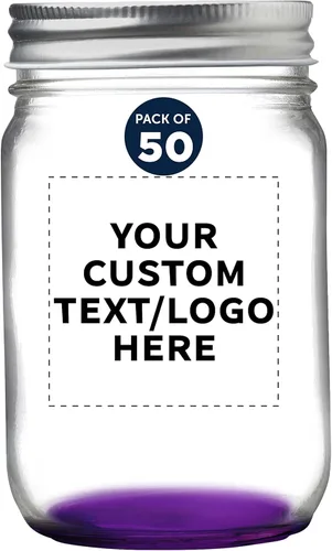 Miniatura 24 de DISCOUNT PROMOS Tarros de vidrio decorativos personalizados de 12 onzas, juego de 50 unidades, tarros de vidrio para avena durante la noche, dulces