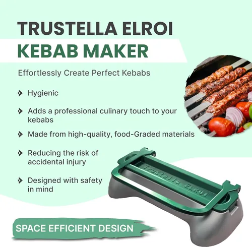 Miniatura 2 de Premium Trustella Fabricante de Kebab de Aluminio Crea Brochettes Impecables y Profesionales Resistente, Antiadherente, Recubrimiento de Teflón
