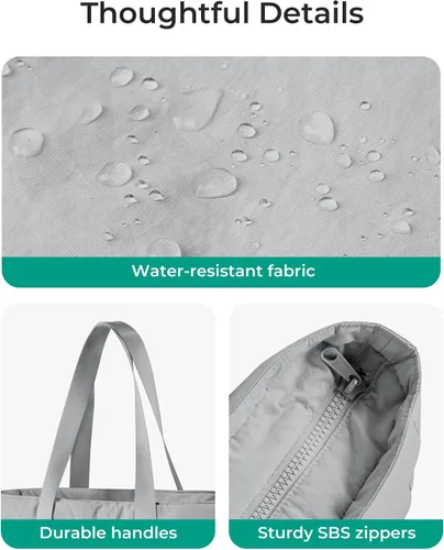 Miniatura 39 de BAGSMART Bolsa de mano para mujer con cremallera, bolsa de gimnasio con compartimentos, bolsa de trabajo para enfermera, baile, bolsa de yoga