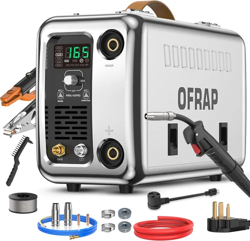 Soldador MIG de aluminio más nuevo 2026, máquina de soldadura MIG 110/220V 165A, 6 en 1 núcleo de flujo/gas Mig/Mag/Stick/Lift Tig/Mig Máquina de