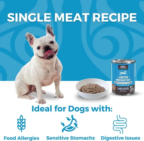 Miniatura 3 de KOHA Dieta de Ingredientes Limitados Entrée de Cordero para Perros - Comida Húmeda para Perros Sin Granos y Sin Rellenos - Comida Enlatada