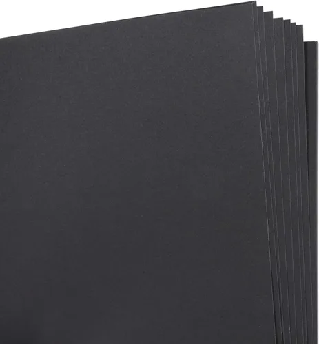 Miniatura 4 de Bloc de bocetos de papel negro A4 con cubierta de cartón duro, papel de dibujo sin ácidos, 4.94 oz/m², 25 hojas en blanco, diario de bocetos