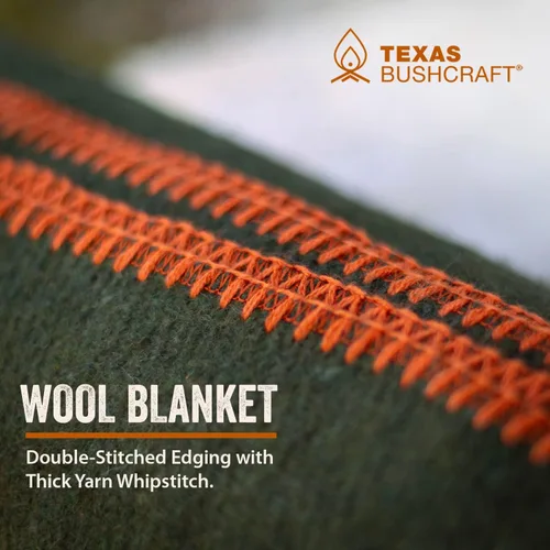 Miniatura 6 de Texas Bushcraft Manta de Lana Merino para Acampar, Senderismo y Excursionismo - Manta de Campamento para Coche Resistente al Agua y al Fuego