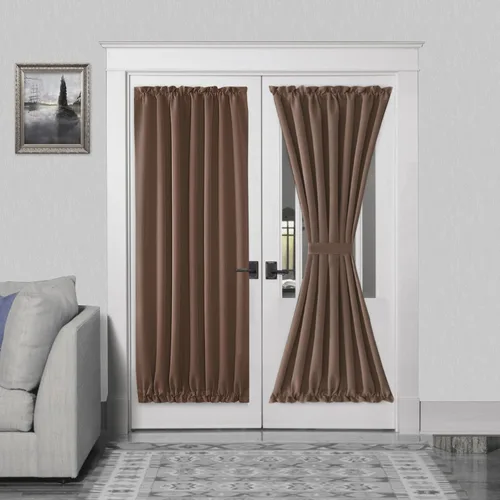 Miniatura 187 de DWCN Cortinas para puerta francesa: cortina térmica con bolsillo para barra para puertas con ventana de vidrio, puertas de cocina y patio