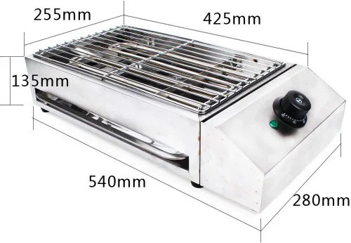 Miniatura 2 de Planchas eléctricas, parrilla de acero inoxidable, sin humo, sartén para horno sin humo, multifuncional, calefacción de mesa para fiestas, hogar