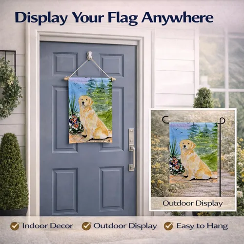 Miniatura 7 de Caroline's Treasures SS8758GF - Bandera decorativa para jardín con diseño de Golden Retriever para jardín, jardín, jardín, multicolor, diseño