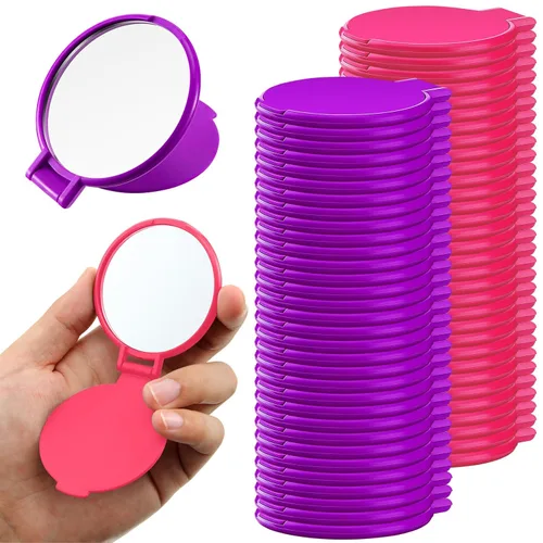 Miniatura 7 de Yalikop 72 piezas de espejo compacto a granel, portátil, redondo, espejo de maquillaje, mini plegable para monedero, mujeres, viajes, uso diario