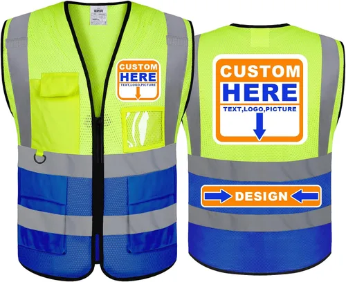 Miniatura 44 de BeautyWill Chaleco de seguridad personalizado con logotipo reflectante de alta visibilidad Clase 2 de alta visibilidad Seguridad Chaleco de trabajo
