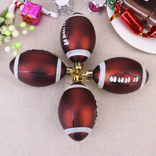 Miniatura 2 de Ochine 6 bolas de Navidad de fútbol con temática de pelota de Navidad, bolas decorativas colgantes de fútbol de Navidad, adornos de árbol de Navidad