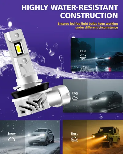 Miniatura 5 de Bombillas LED H11, 24000LM 6500K blanco frío con ventilador de refrigeración para luces antiniebla, DRL, luces antiniebla H8 H9 H16, no requiere