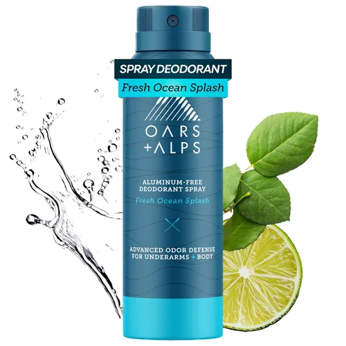 Oars + Alps Spray desodorante de cuerpo completo para hombres y mujeres, desodorante en aerosol sin aluminio, probado por dermatólogos, extra