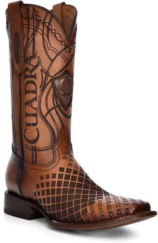 Miniatura 2 de Cuadra Botas Rodeo para hombre en cuero genuino marrón, Metálico, marrón
