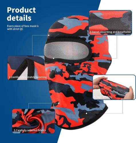 Miniatura 7 de YESLIFE Máscara de esquí de 2 piezas, pasamontañas para hombres y mujeres, esquí, snowboard, motocicleta y protección UV, sombrero