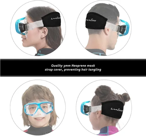 Miniatura 4 de OMGear - Gafas de natación con cubierta para la nariz, máscara de buceo y esnórquel, máscara para niños y adultos, máscara de esnórquel para buceo