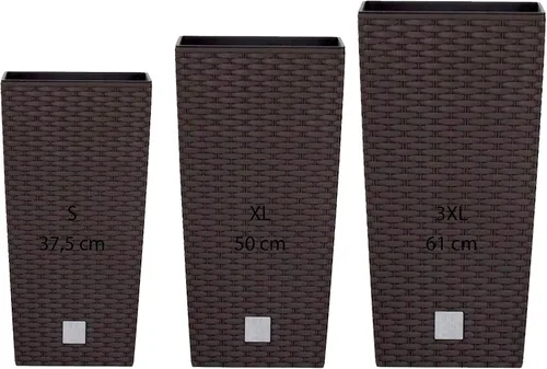 Miniatura 10 de WELLHOME - Juego de 3 macetas altas (11,4/26,6/49 litros), color antracita