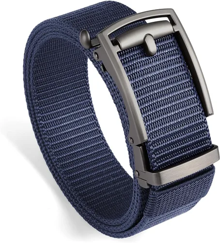 Miniatura 17 de SENDEFN Cinturones de trinquete de nailon para hombres, cinturón de tela de golf con hebilla ajustable automática jeans casuales
