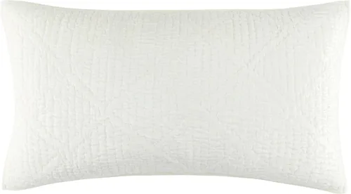 Miniatura 6 de Pine Cone Hill Parisienne Velvet Dove White - Funda acolchada blanca, tamaño estándar, patrón sólido blanco