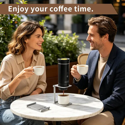 Miniatura 7 de Vierta sobre el soporte del gotero, soporte portátil y plegable para máquina de café expreso con fuera, soporte de café de oficina con base