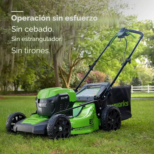 Miniatura 6 de Greenworks 48V (24V x 2) Herramienta de patio inalámbrica de alto rendimiento Combo: cortacésped autopropulsado de 21 pulgadas, recortadora