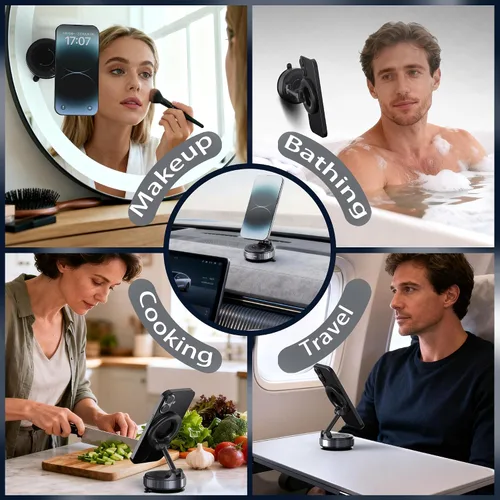 Miniatura 9 de Soporte Magnético de Teléfono para Automóvil con Vacío Mejorado 2026, 360° Reforzado, Ventosa Ultra de 96 Libras, Soporte de Teléfono con Ventosa