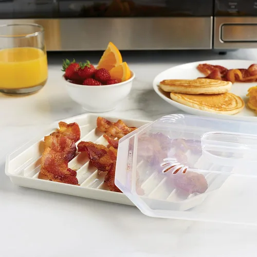 Miniatura 3 de Nordic Ware Estante para tocino con tapa, 10.25x8x2 pulgadas
